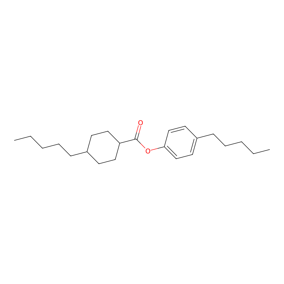 4-Pentylphenyl 4-pentylcyclohexanecarboxylate molecular structure, CAS 67589-72-4