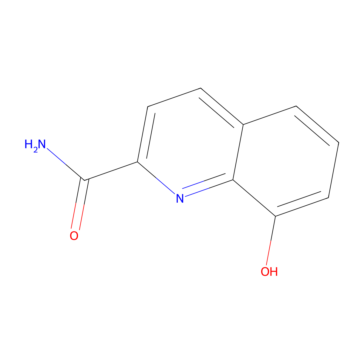 8-Hydroxyquinoline-2-carboxamide molecular structure, CAS 6759-79-1