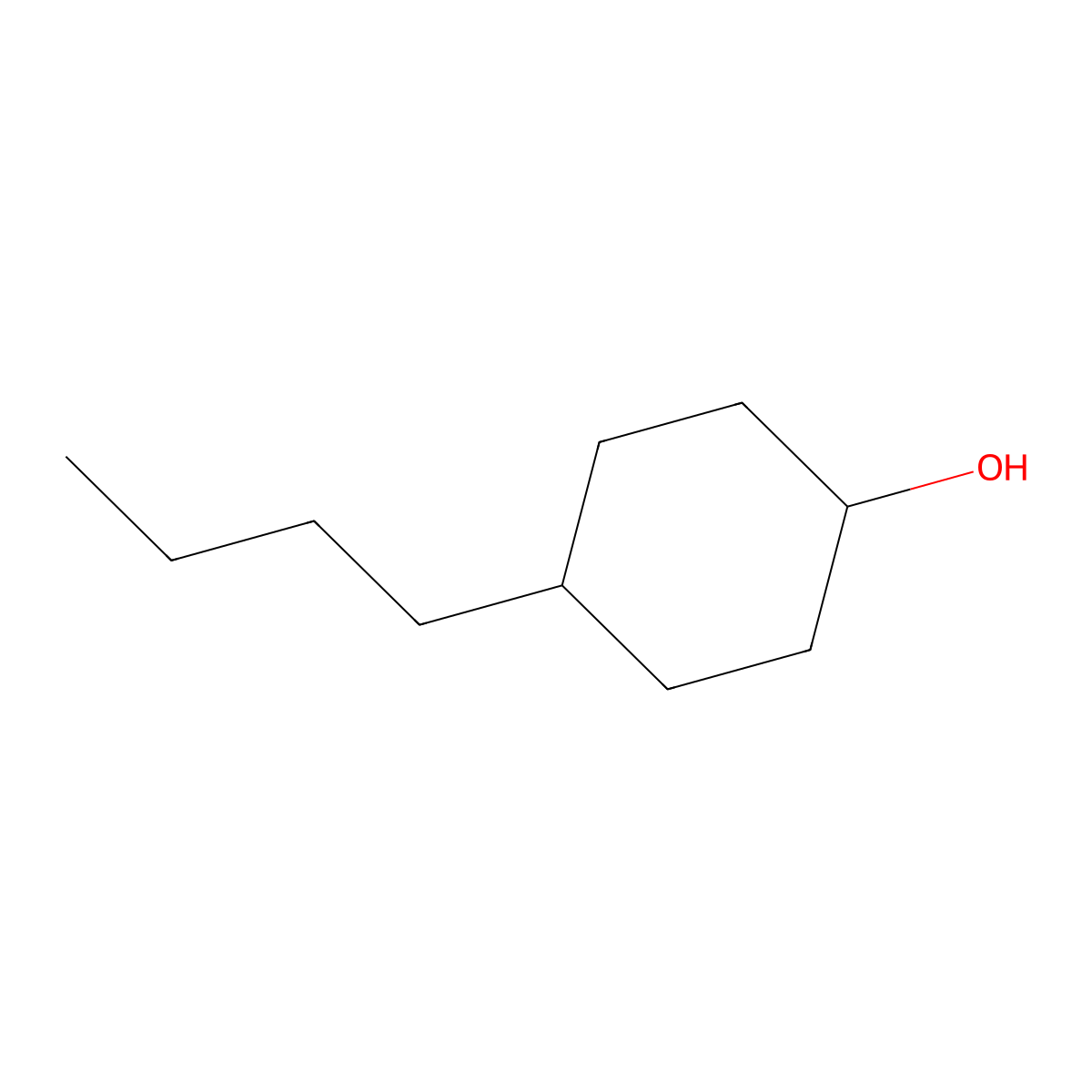 4-Butylcyclohexanol molecular structure, CAS 67590-13-0