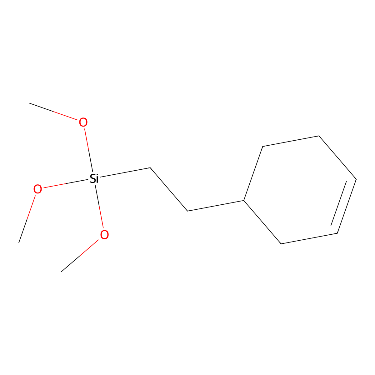 (2-(3-Cyclohexen-1-yl)ethyl)trimethoxysilane molecular structure, CAS 67592-36-3