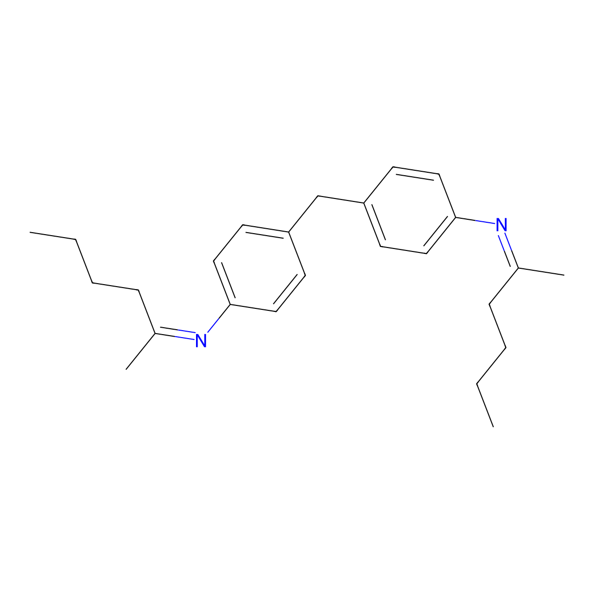 Benzenamine, 4,4'-methylenebis(N-(1-methylpentylidene)- molecular structure, CAS 67599-06-8