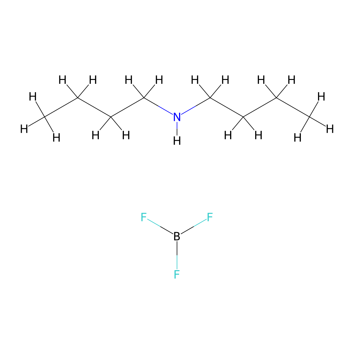Boron, (N-butyl-1-butanamine)trifluoro-, (T-4)- molecular structure, CAS 676-10-8