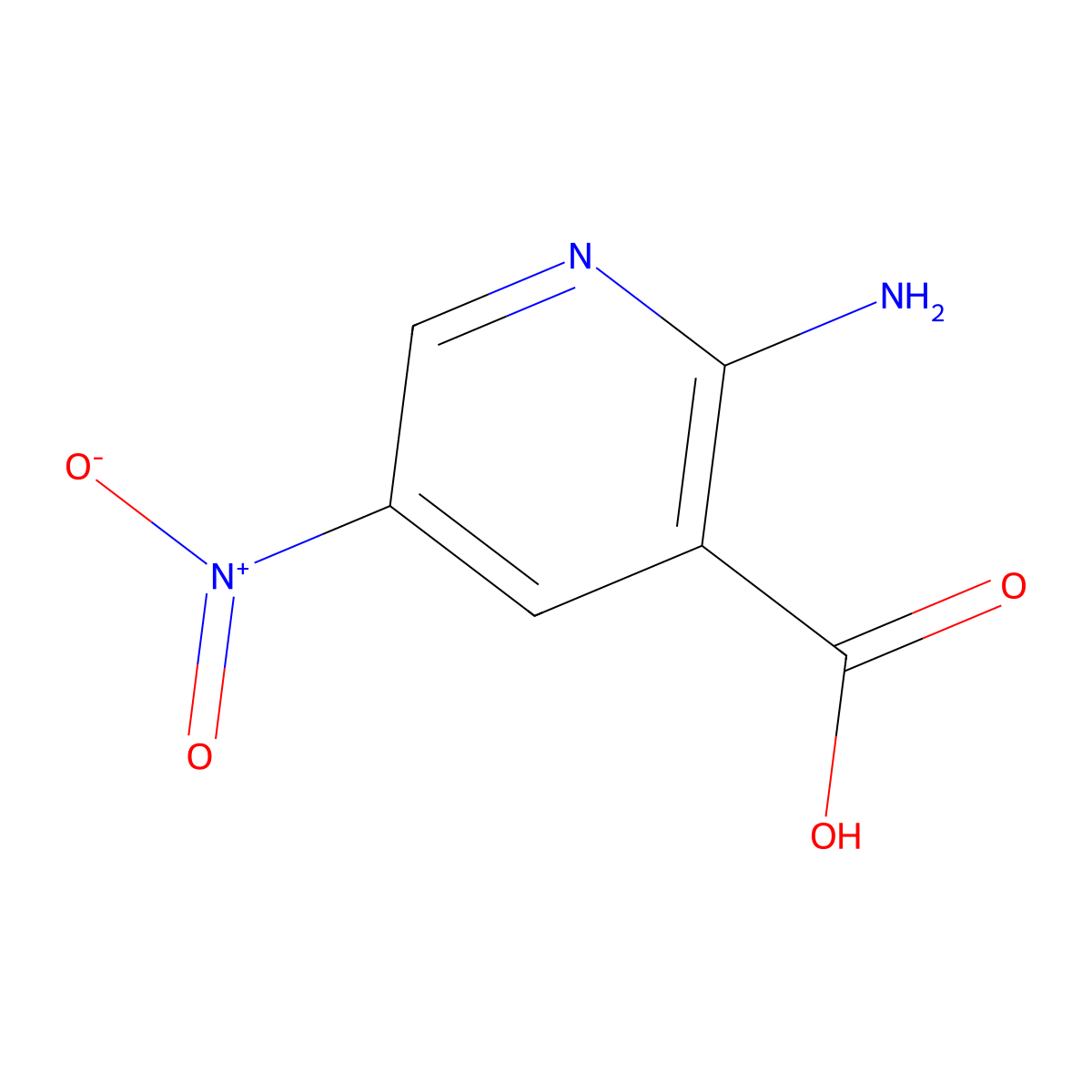 2-Amino-5-nitropyridine-3-carboxylic acid molecular structure, CAS 6760-14-1
