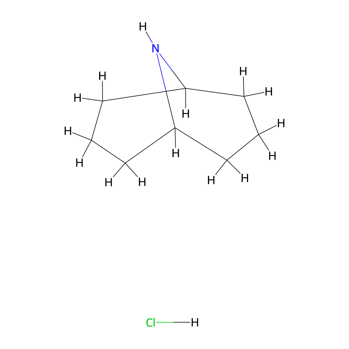 9-Azabicyclo(3.3.1)nonane hydrochloride molecular structure, CAS 6760-43-6