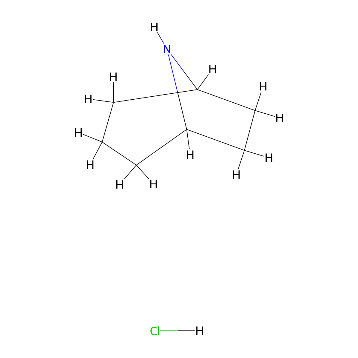 8-Azabicyclo[3.2.1]octane hydrochloride molecular structure, CAS 6760-99-2