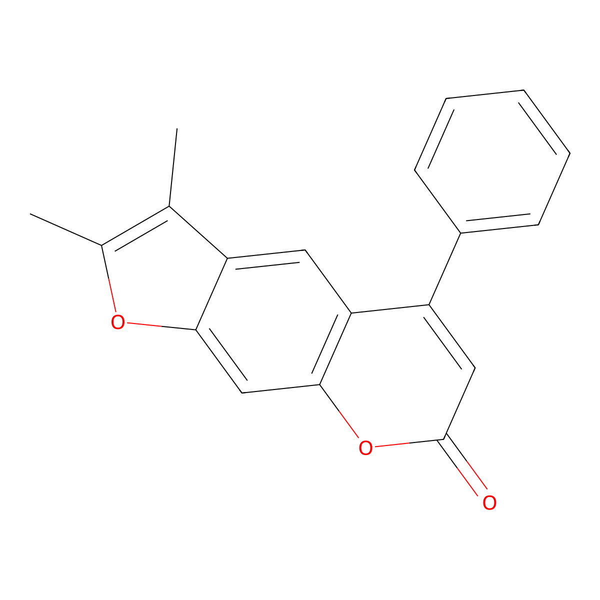 2,3-Dimethyl-5-phenylfuro[3,2-g]chromen-7-one molecular structure, CAS 67600-33-3