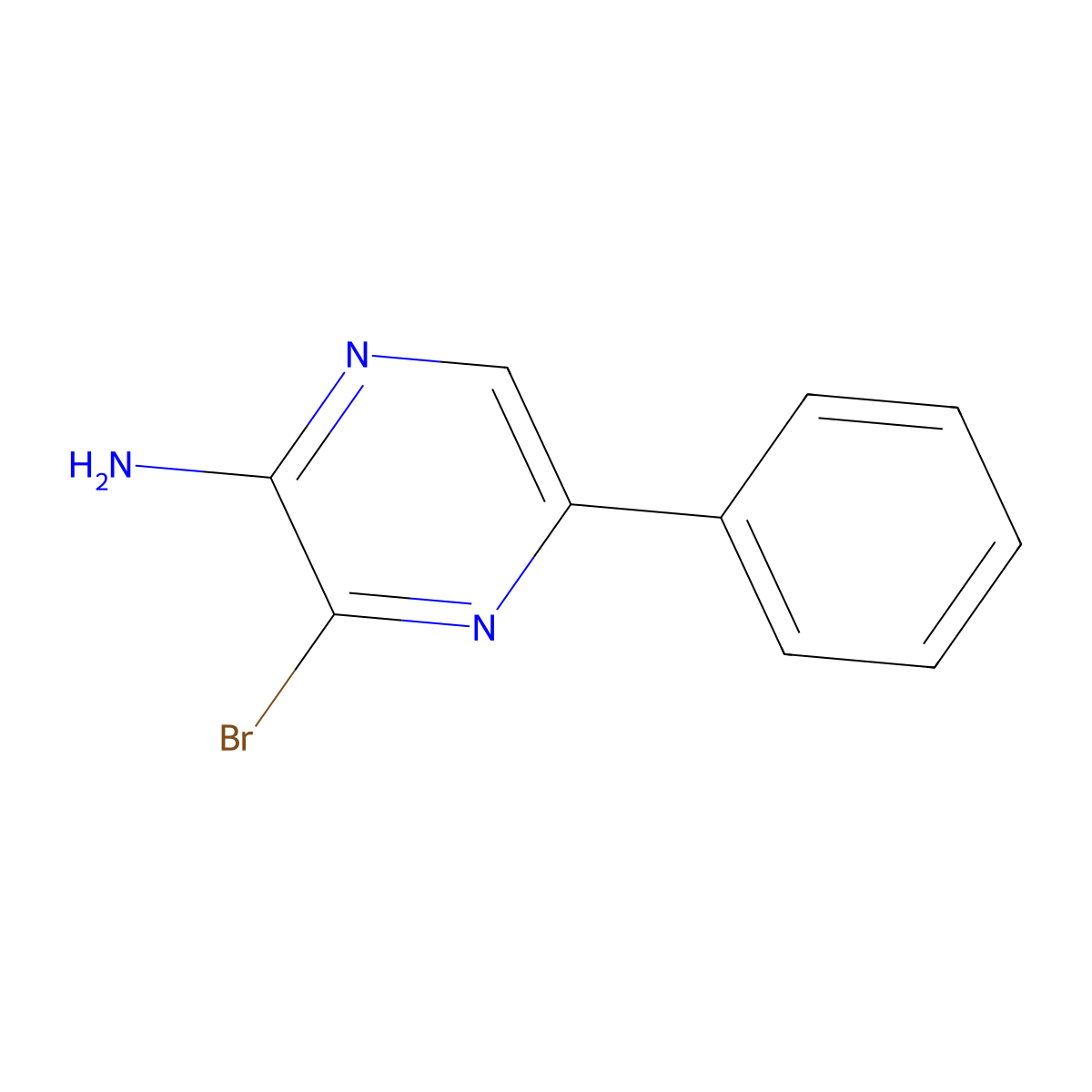 3-Bromo-5-phenylpyrazin-2-amine molecular structure, CAS 67602-05-5