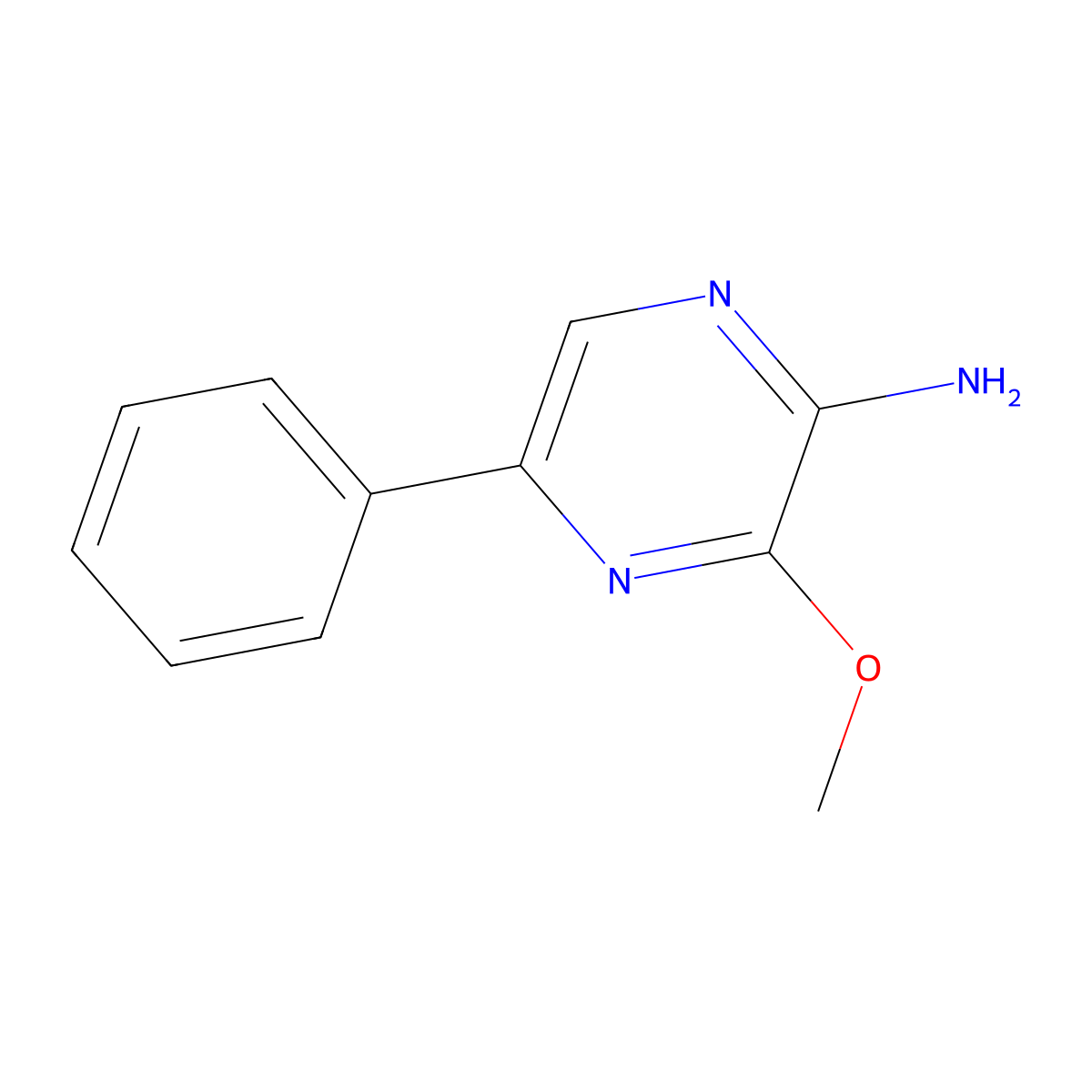 3-Methoxy-5-phenylpyrazin-2-amine molecular structure, CAS 67602-06-6