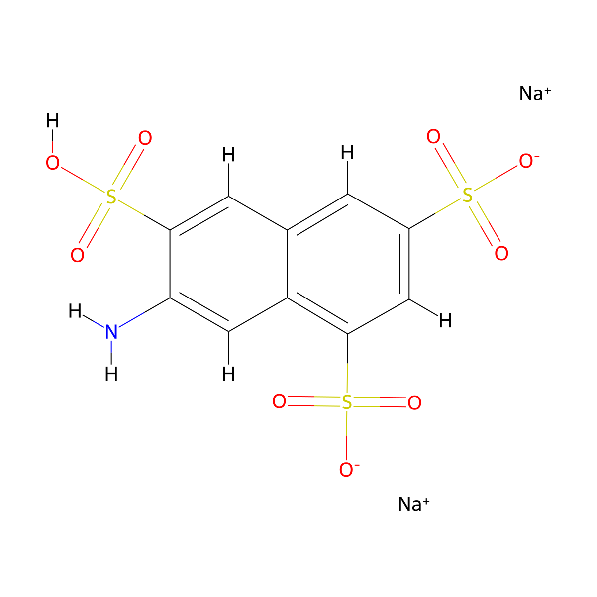 1,3,6-Naphthalenetrisulfonic acid, 7-amino-, sodium salt (1:2) molecular structure, CAS 67602-72-6
