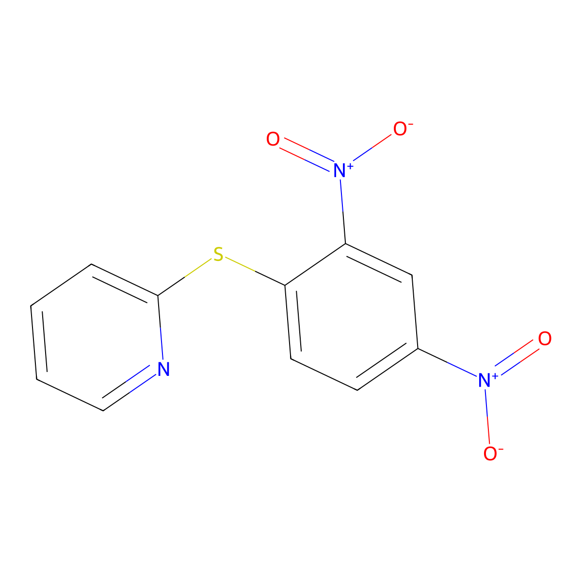 2,4-Dinitro-1-(2-pyridylthio)benzene molecular structure, CAS 67602-75-9