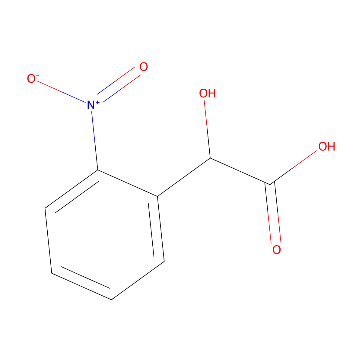 2-Hydroxy-2-(2-nitrophenyl)acetic acid molecular structure, CAS 67603-23-0