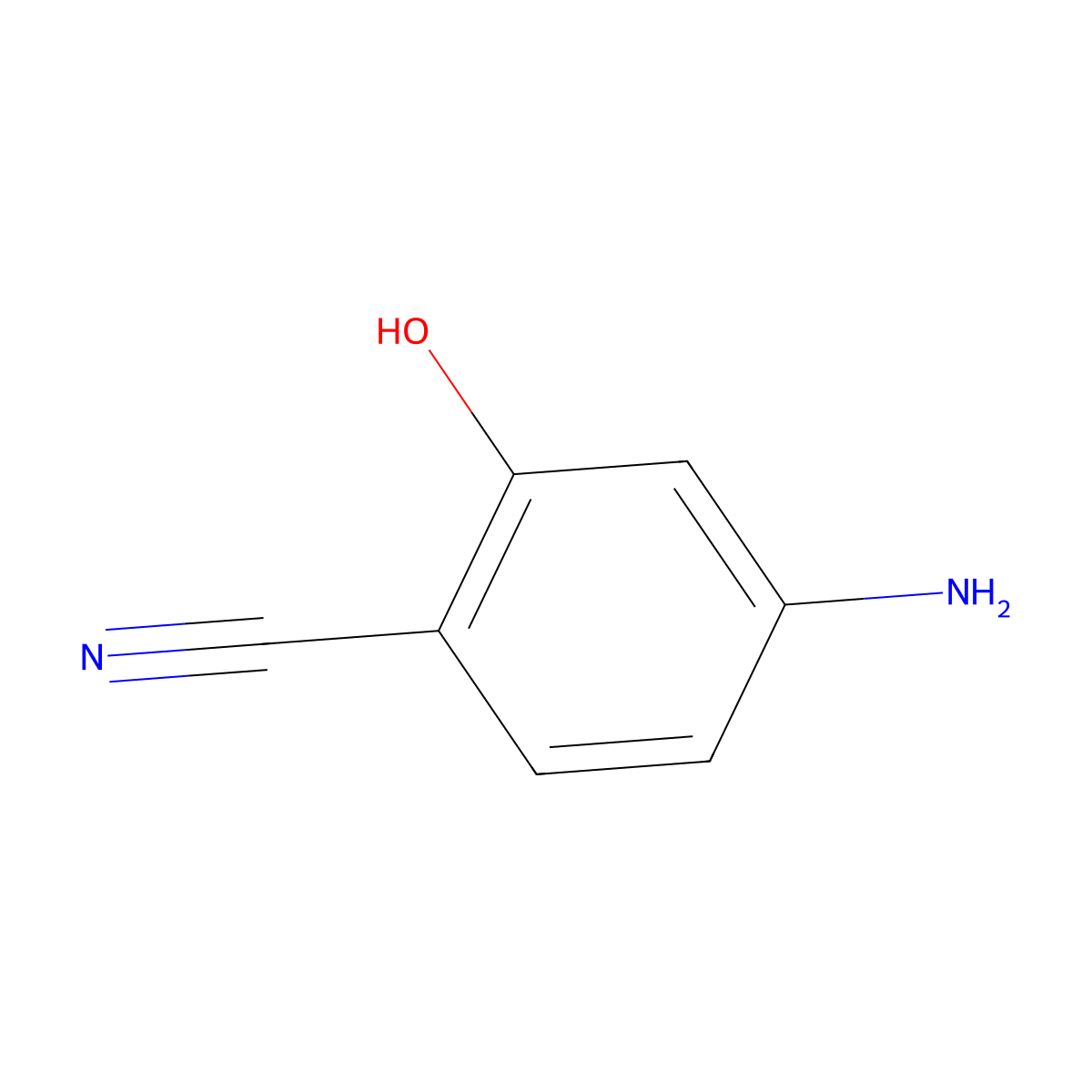 4-Amino-2-hydroxybenzonitrile molecular structure, CAS 67608-58-6
