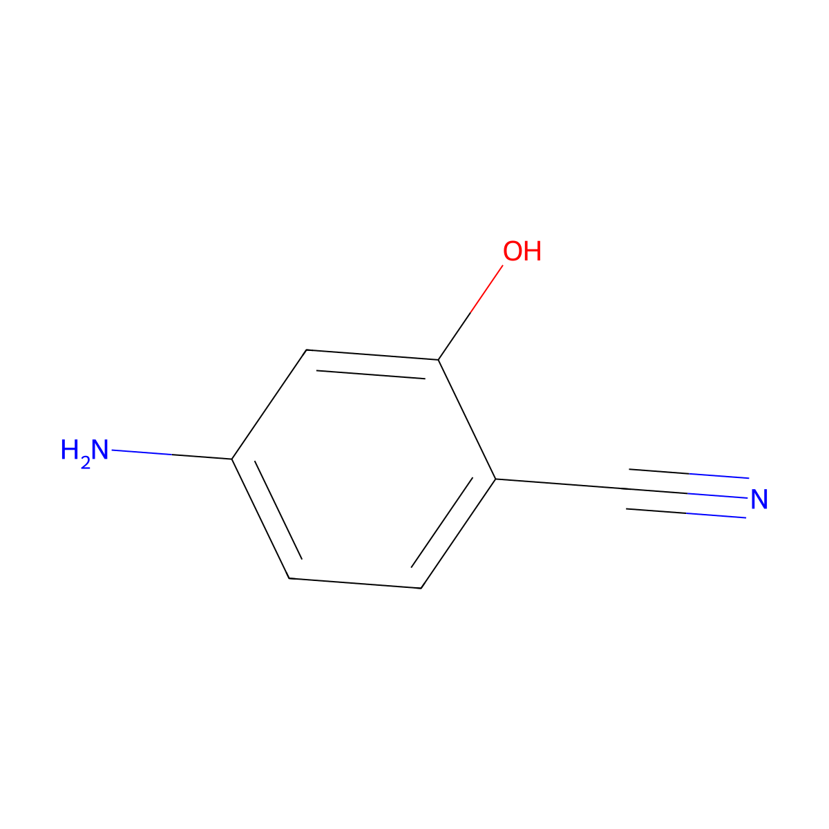4-Amino-2-hydroxybenzonitrile molecular structure, CAS 67608-58-6