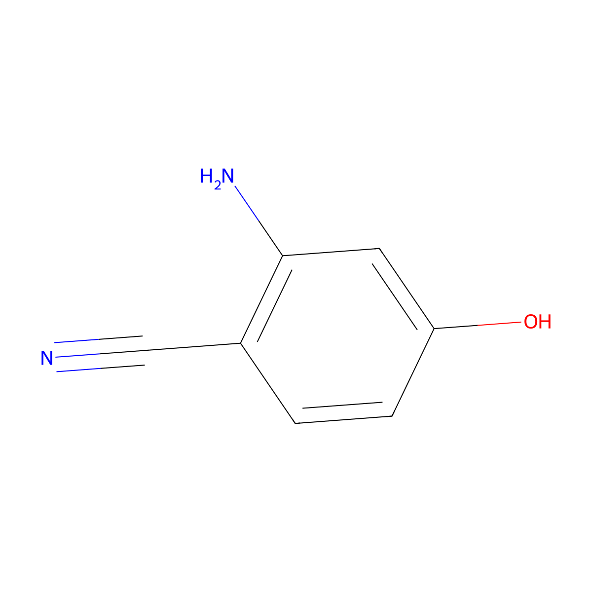 2-Amino-4-hydroxybenzonitrile molecular structure, CAS 67608-59-7