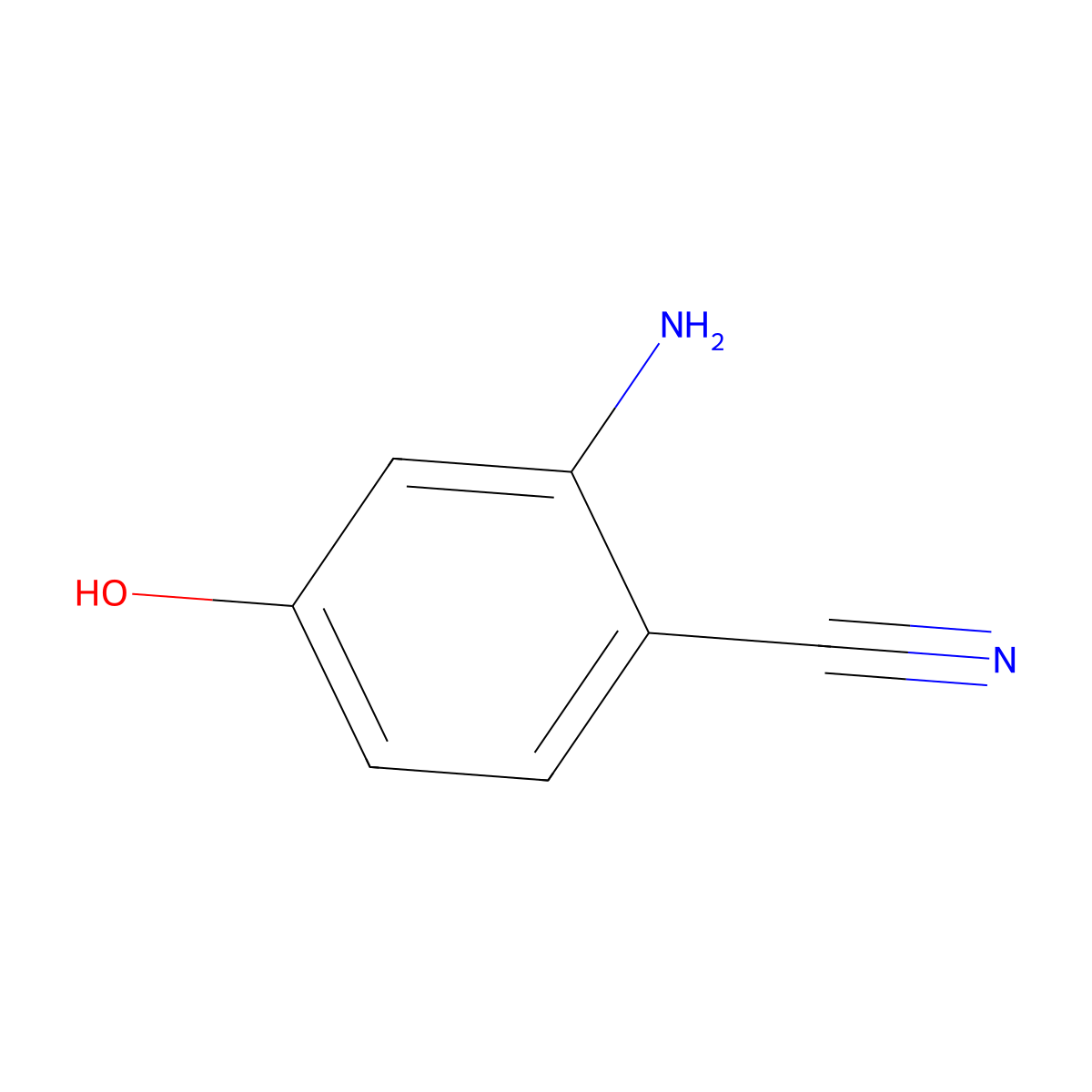 2-Amino-4-hydroxybenzonitrile molecular structure, CAS 67608-59-7