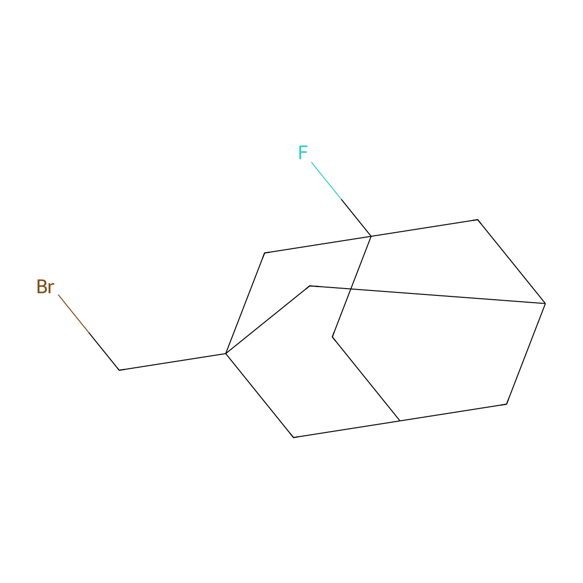 1-(Bromomethyl)-3-fluoroadamantane molecular structure, CAS 676095-10-6