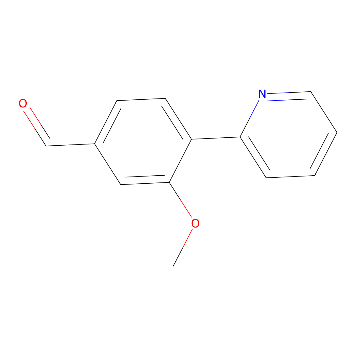 3-Methoxy-4-pyridin-2-ylbenzaldehyde molecular structure, CAS 676095-74-2