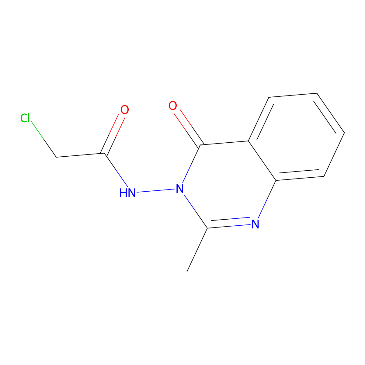 Acetamide, 2-chloro-N-(2-methyl-4-oxo-3(4H)-quinazolinyl)- molecular structure, CAS 6761-07-5