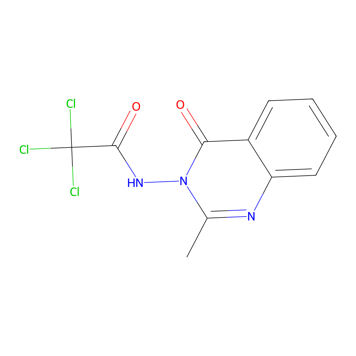 2,2,2-trichloro-N-(2-methyl-4-oxoquinazolin-3-yl)acetamide molecular structure, CAS 6761-09-7