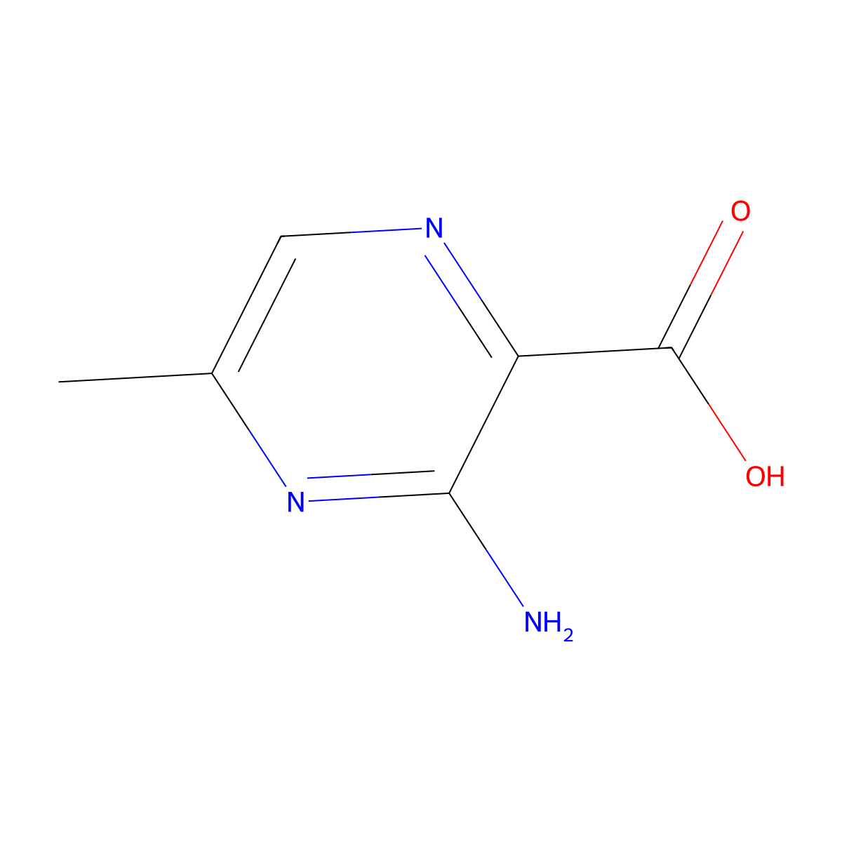 3-Amino-5-methylpyrazine-2-carboxylic acid molecular structure, CAS 6761-50-8