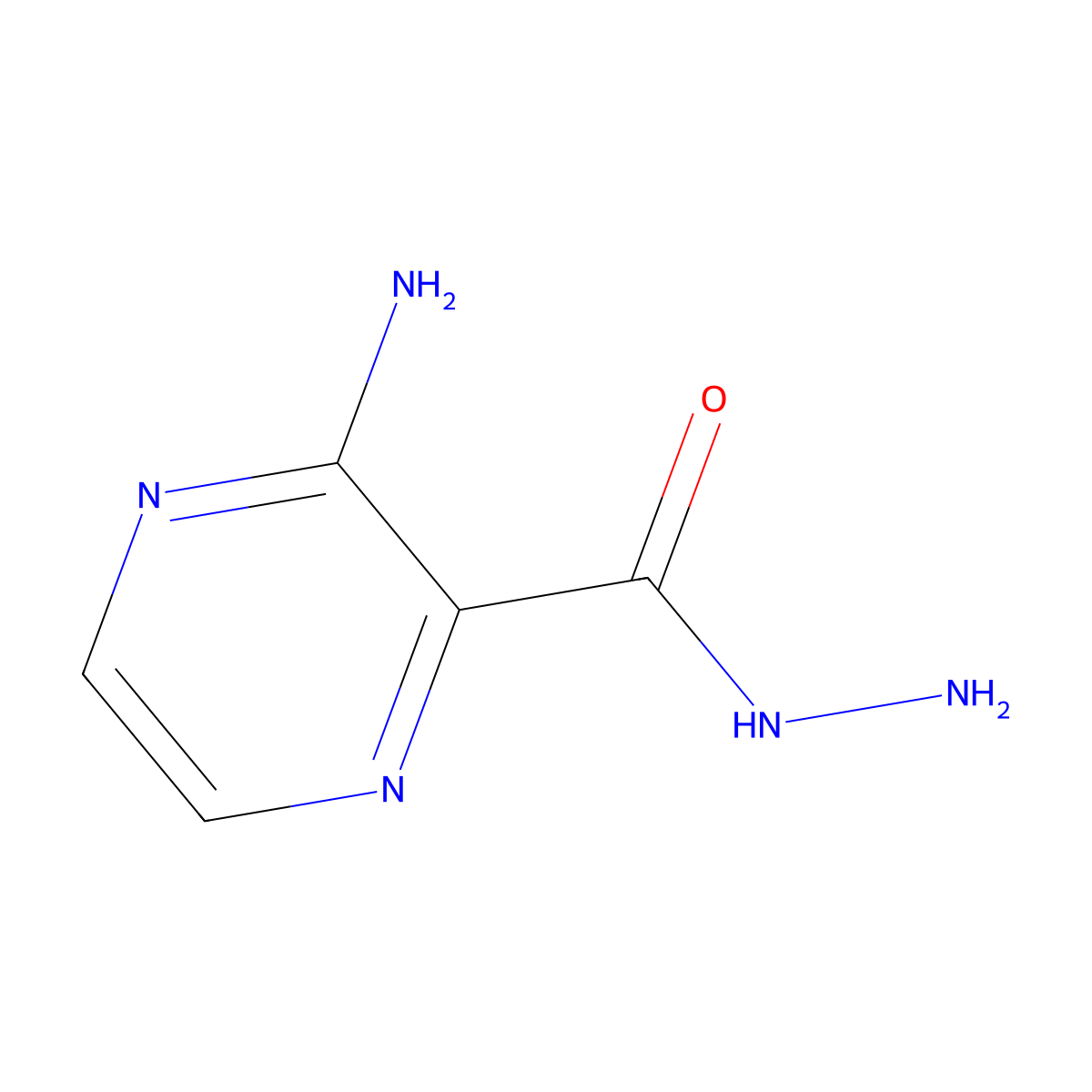 3-Aminopyrazine-2-carbohydrazide molecular structure, CAS 6761-52-0