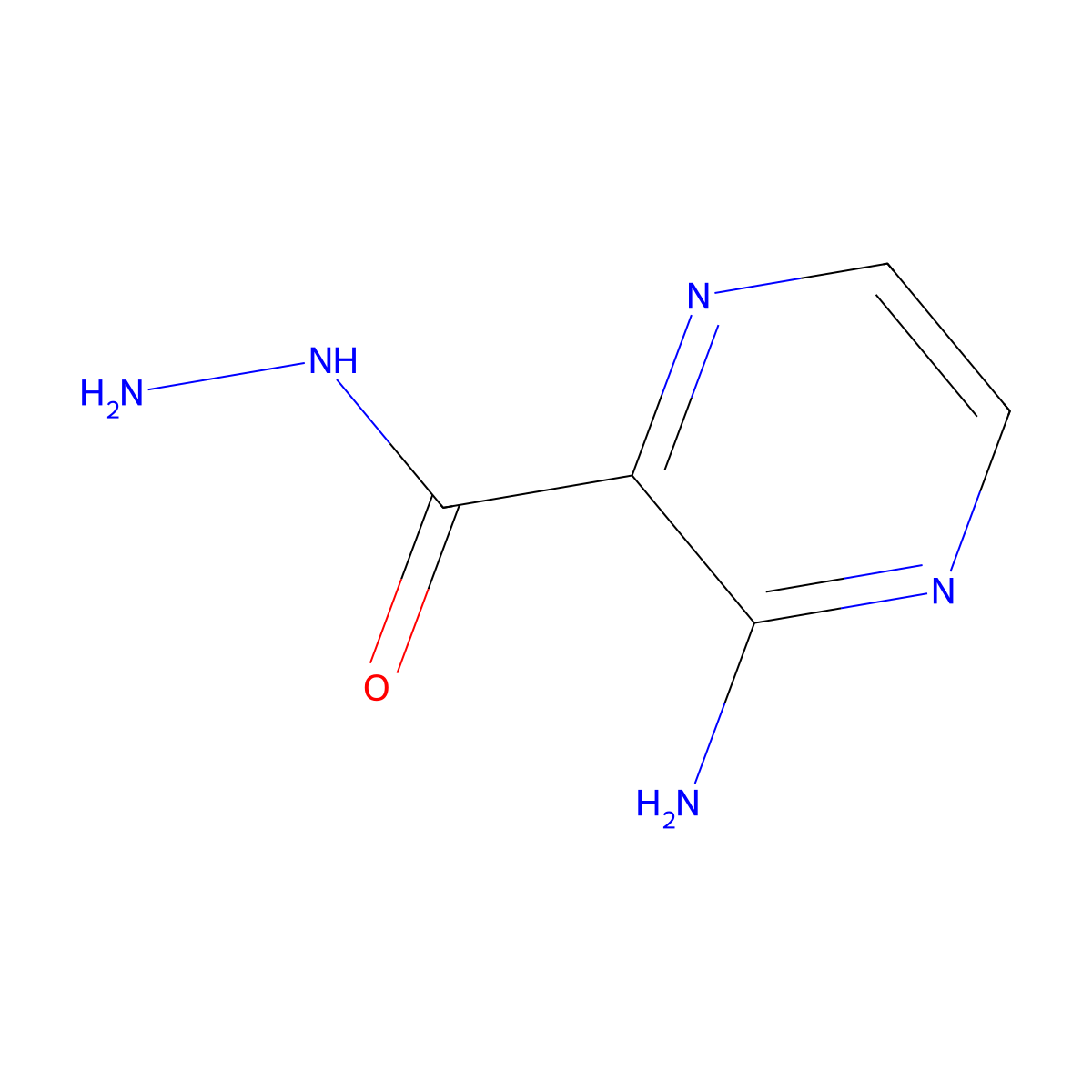 3-Aminopyrazine-2-carbohydrazide molecular structure, CAS 6761-52-0