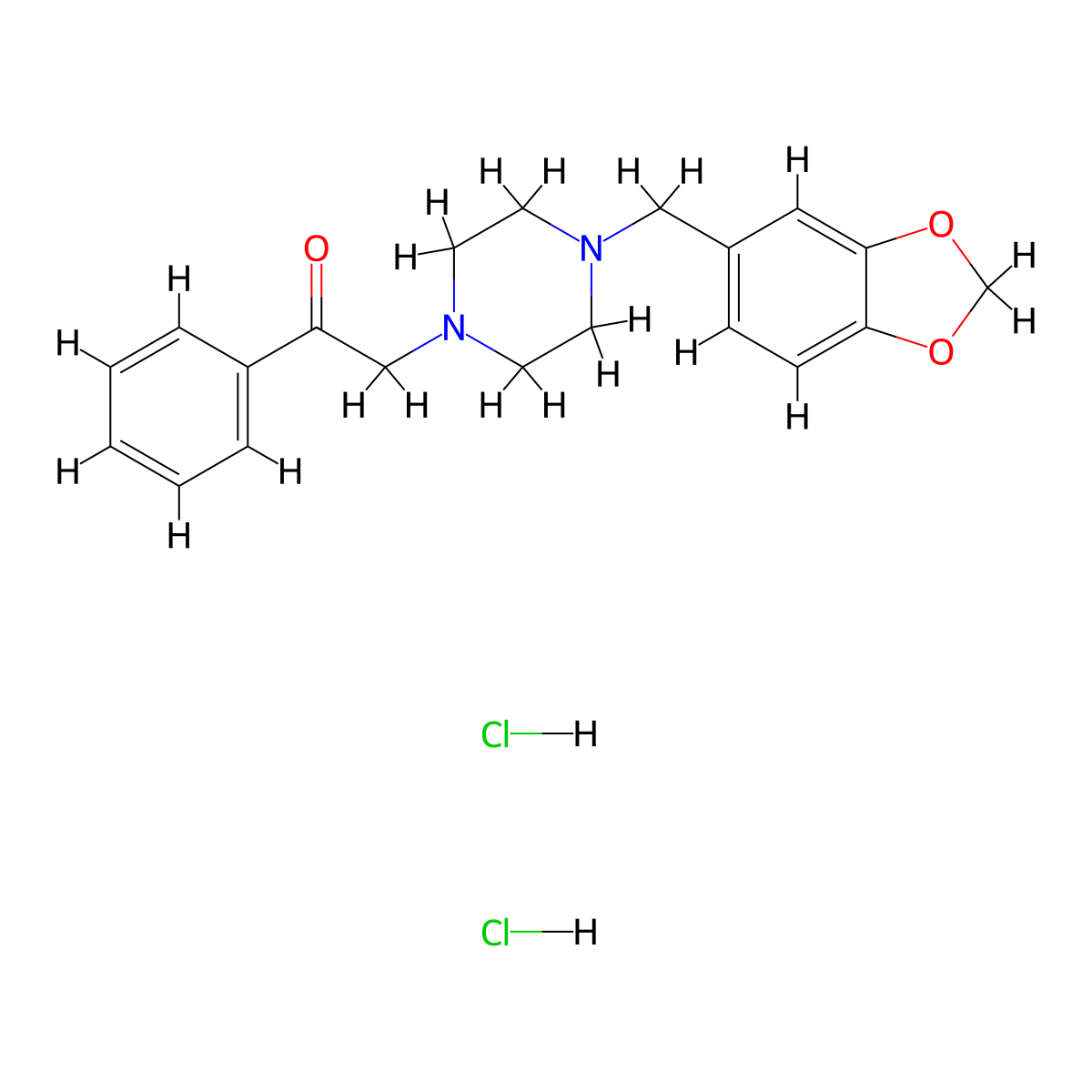 Acetophenone, 2-(4-piperonylpiperazin-1-yl)-, dihydrochloride molecular structure, CAS 6761-63-3