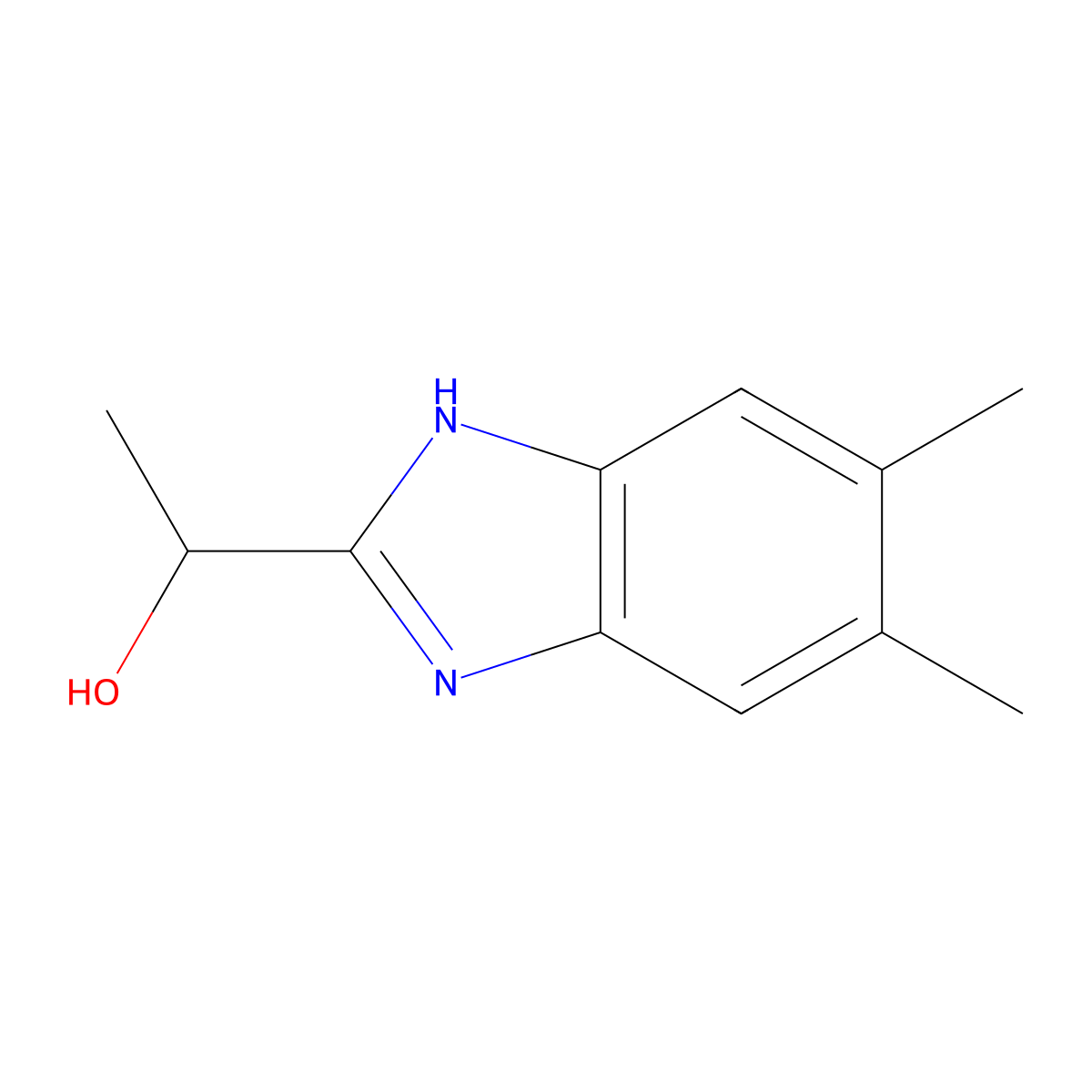 1-(5,6-Dimethyl-1h-benzimidazol-2-yl)ethanol molecular structure, CAS 6761-87-1
