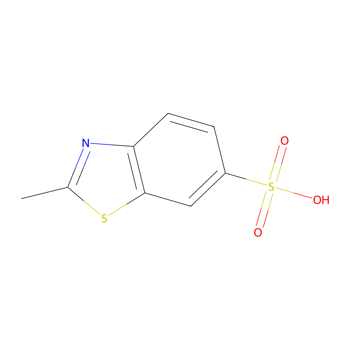 6-Benzothiazolesulfonic acid, 2-methyl- molecular structure, CAS 6761-89-3