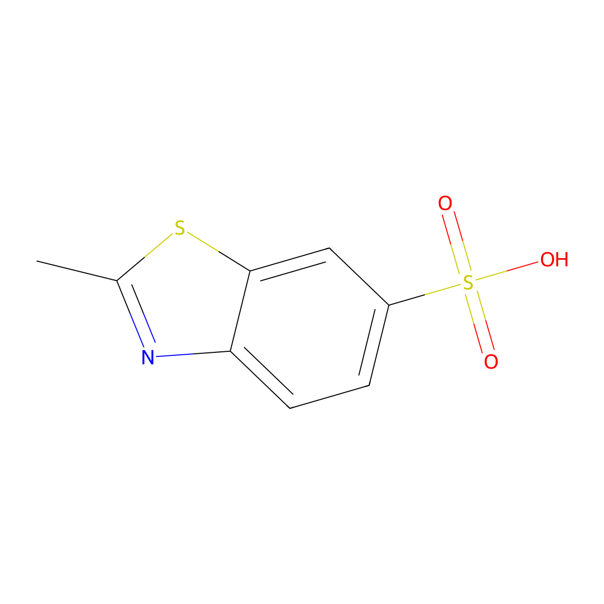 6-Benzothiazolesulfonic acid, 2-methyl- molecular structure, CAS 6761-89-3