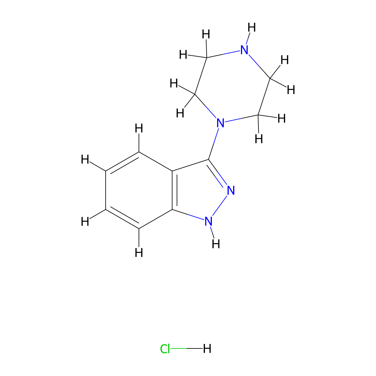 3-(Piperazin-1-yl)-1H-indazole hydrochloride molecular structure, CAS 676115-93-8