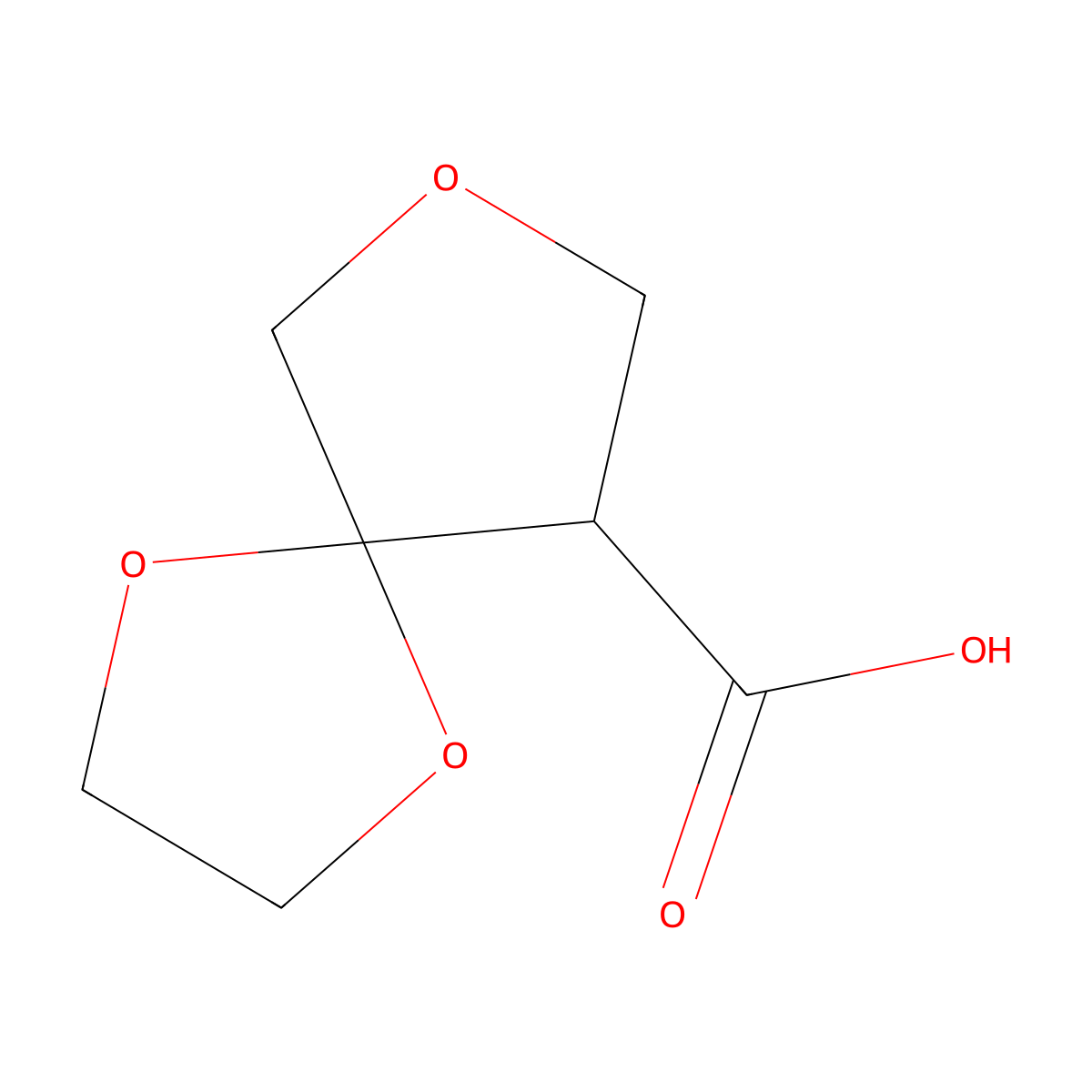 1,4,7-Trioxaspiro[4.4]nonane-9-carboxylic acid molecular structure, CAS 676118-11-9