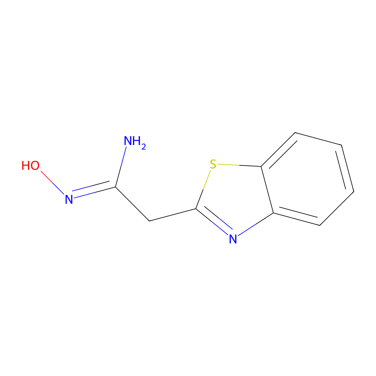 2-(Benzo[d]thiazol-2-yl)-N-hydroxyacetimidamide molecular structure, CAS 676120-26-6