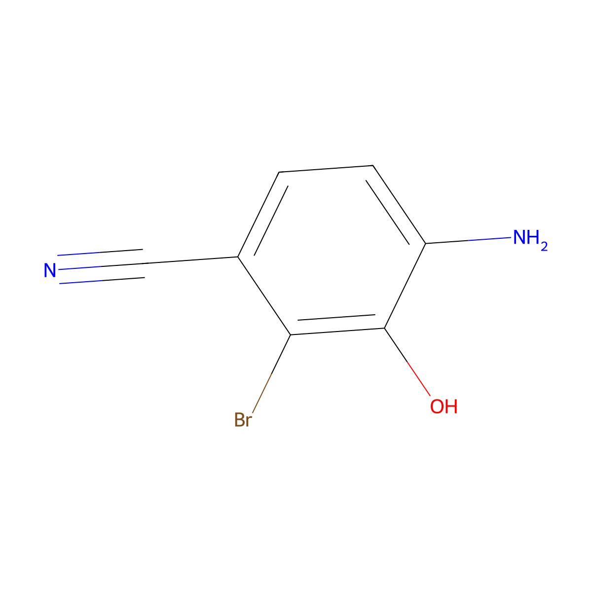 4-Amino-2-bromo-3-hydroxybenzonitrile molecular structure, CAS 676124-40-6