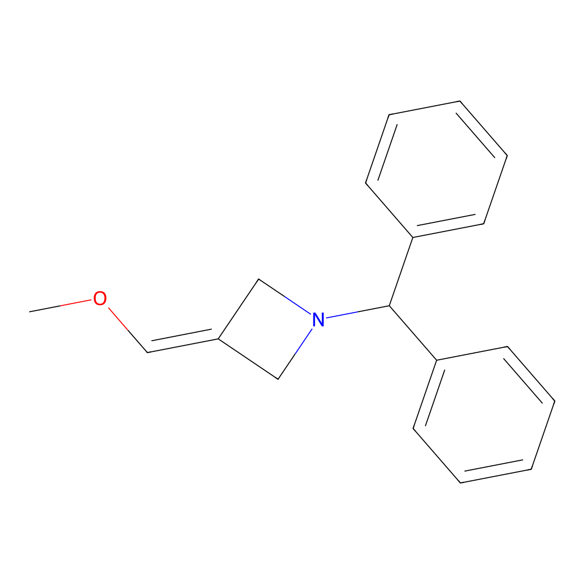 1-Benzhydryl-3-(methoxymethylene)azetidine molecular structure, CAS 676125-58-9