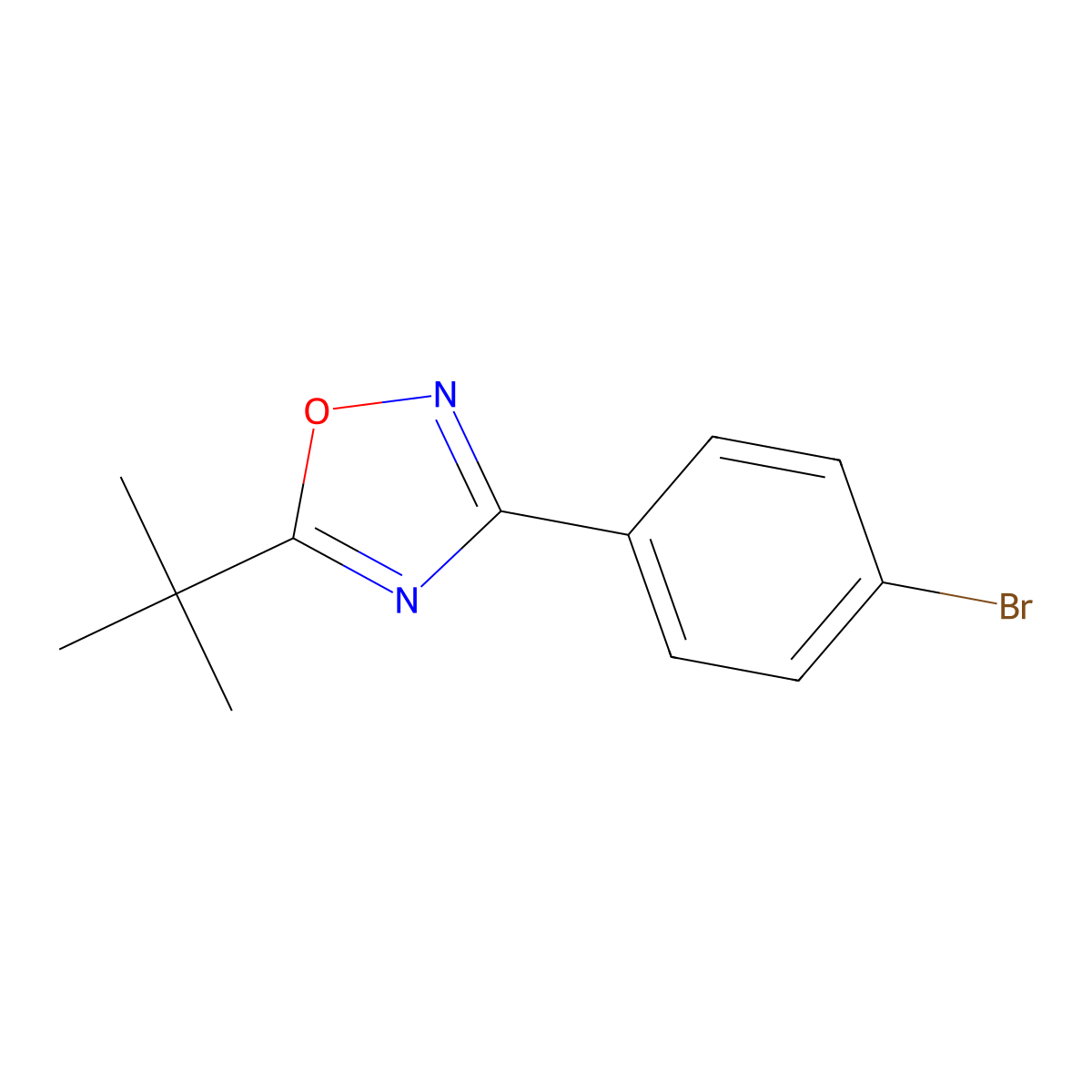 3-(4-Bromophenyl)-5-tert-butyl-1,2,4-oxadiazole molecular structure, CAS 676131-65-0