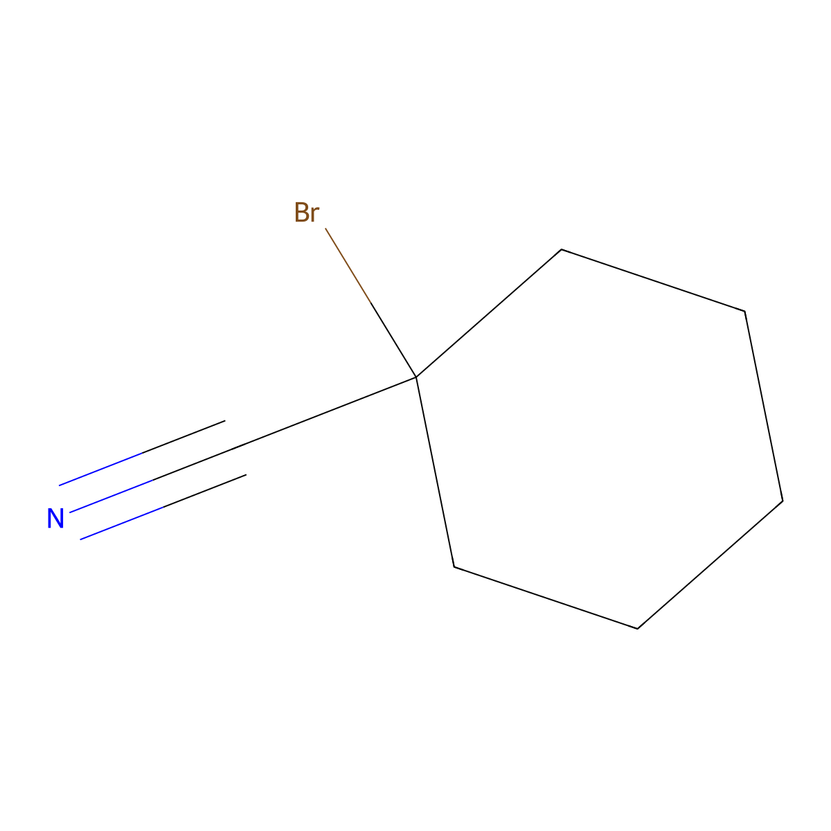 1-Bromocyclohexane-1-carbonitrile molecular structure, CAS 676132-35-7