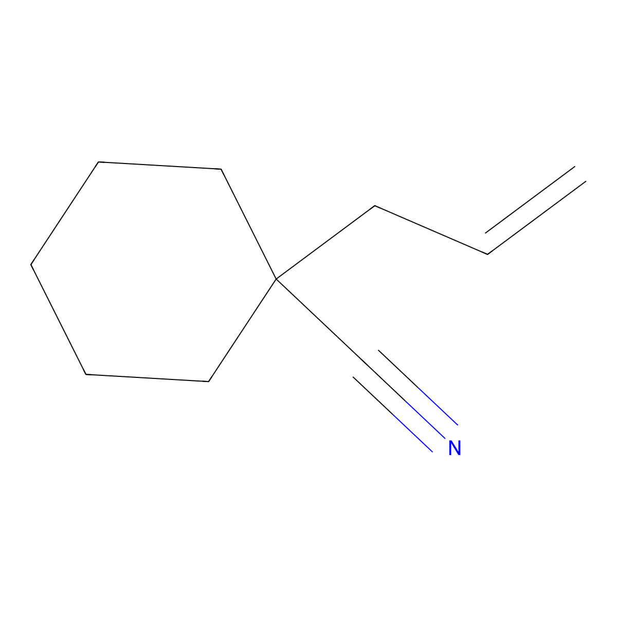 1-Allyl-cyclohexanecarbonitrile molecular structure, CAS 676132-37-9