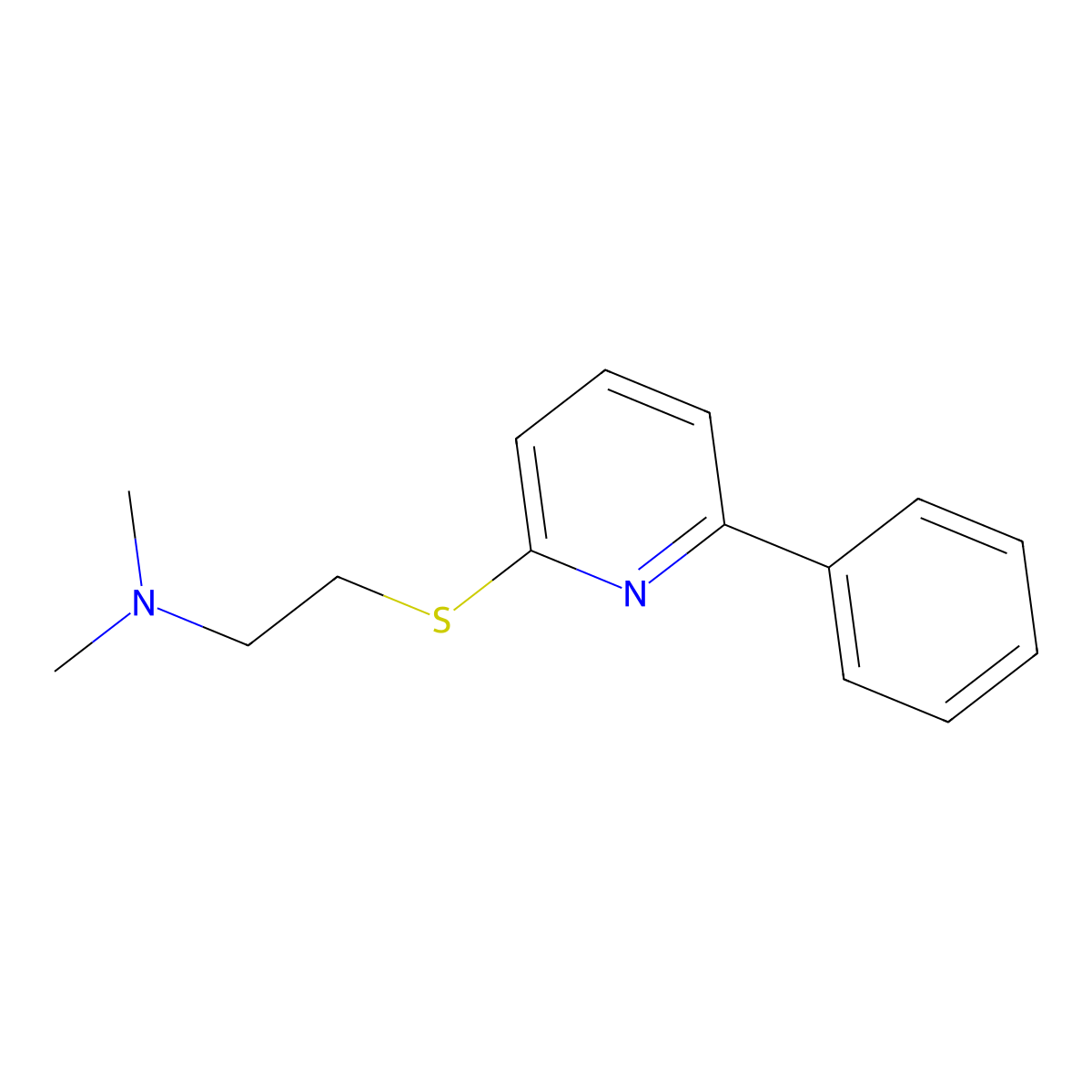 Dimethyl({2-[(6-phenylpyridin-2-yl)sulfanyl]ethyl})amine molecular structure, CAS 676133-10-1