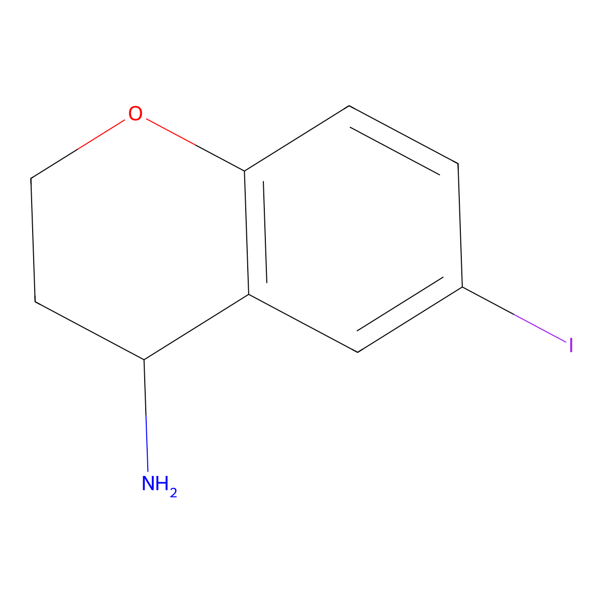 (4S)-6-iodochroman-4-amine molecular structure, CAS 676133-69-0