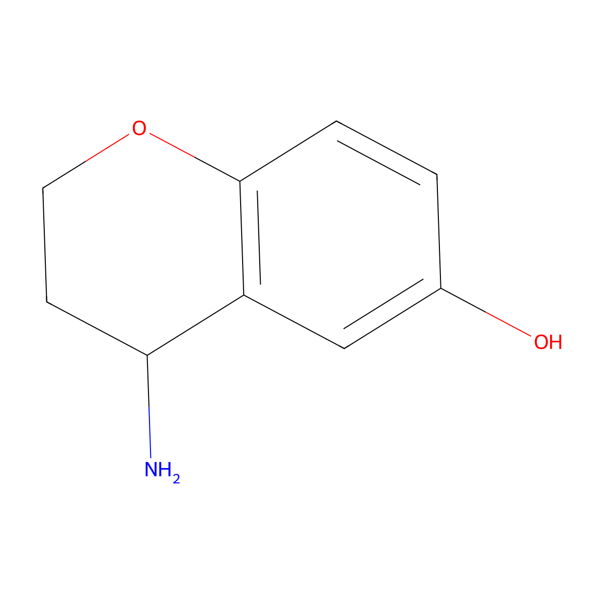 (4S)-4-amino-3,4-dihydro-2H-1-benzopyran-6-ol molecular structure, CAS 676134-54-6
