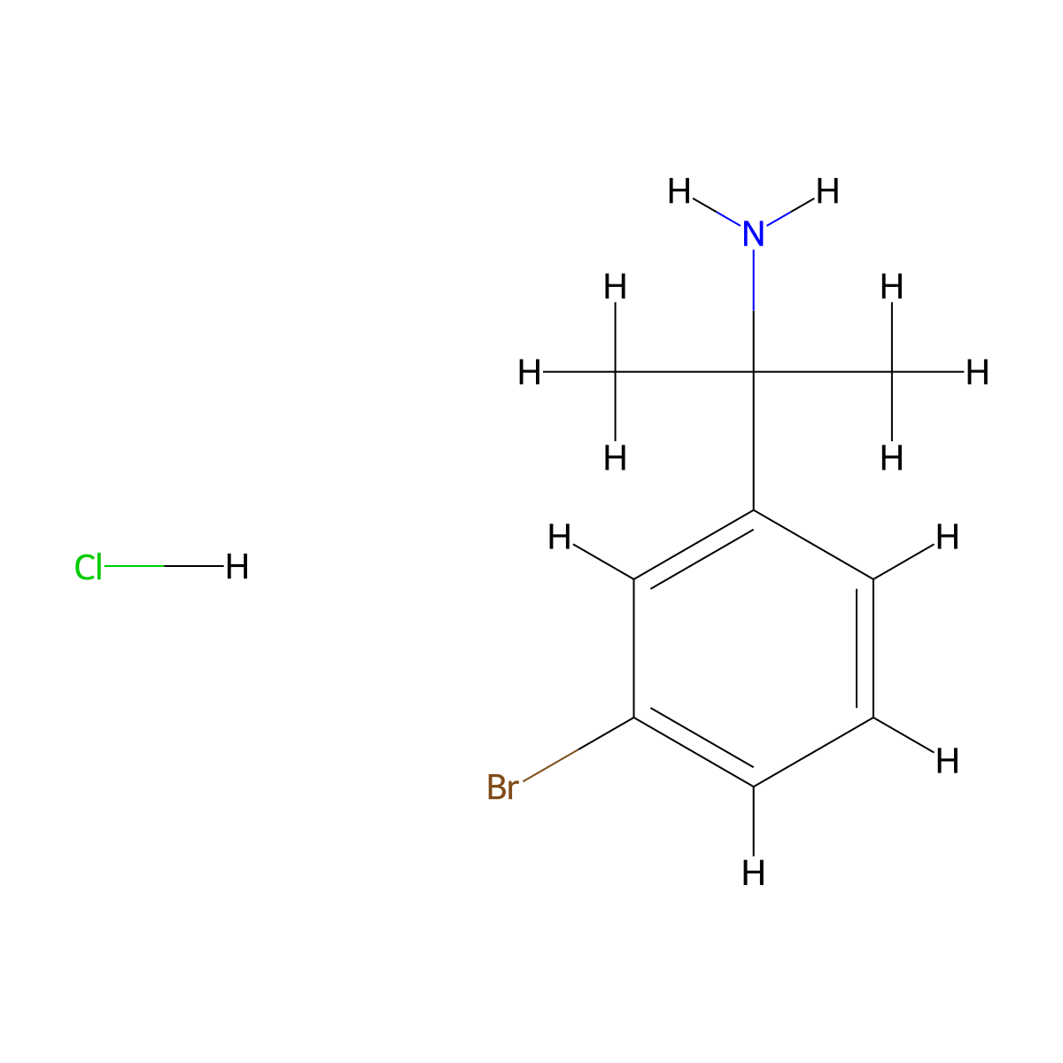 2-(3-Bromophenyl)propan-2-amine hydrochloride molecular structure, CAS 676135-18-5