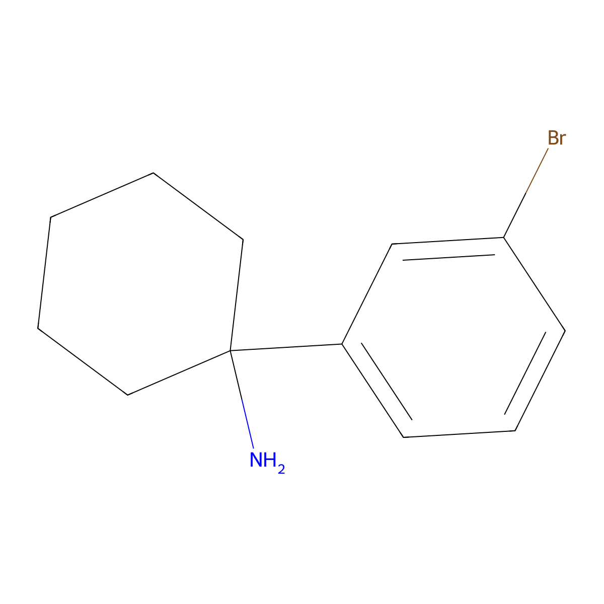 1-(3-Bromophenyl)cyclohexan-1-amine molecular structure, CAS 676135-77-6