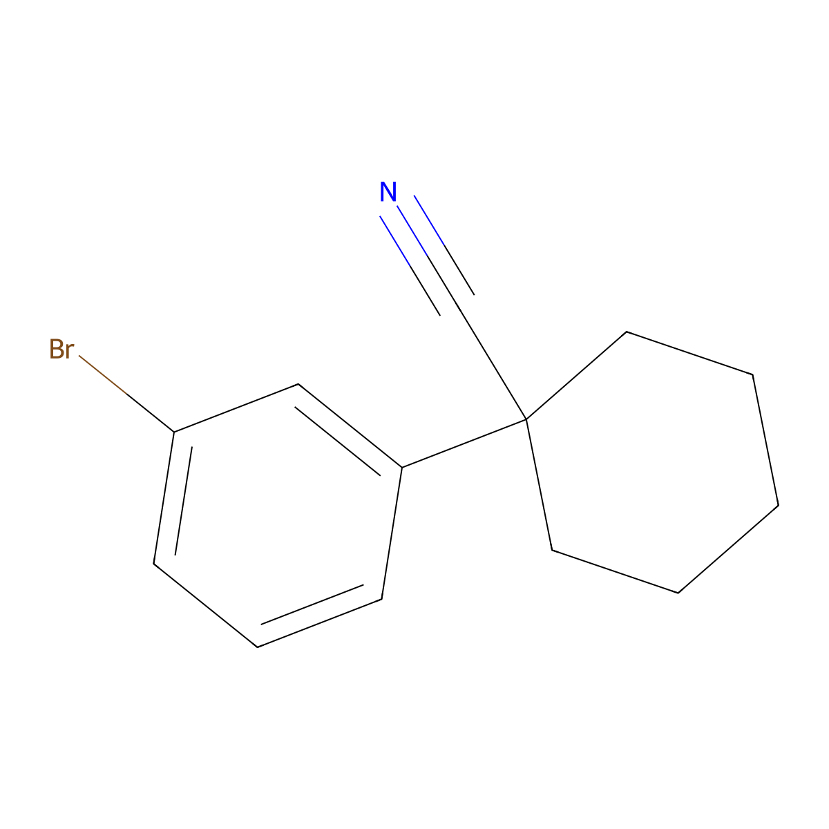 1-(3-Bromophenyl)cyclohexanecarbonitrile molecular structure, CAS 676138-32-2