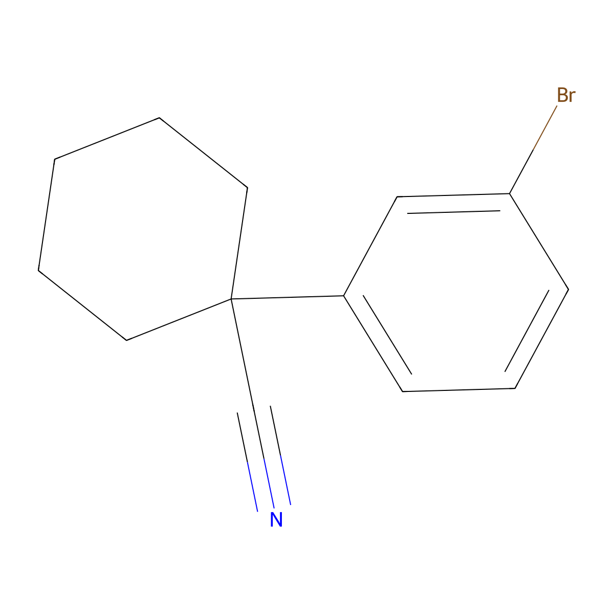 1-(3-Bromophenyl)cyclohexanecarbonitrile molecular structure, CAS 676138-32-2