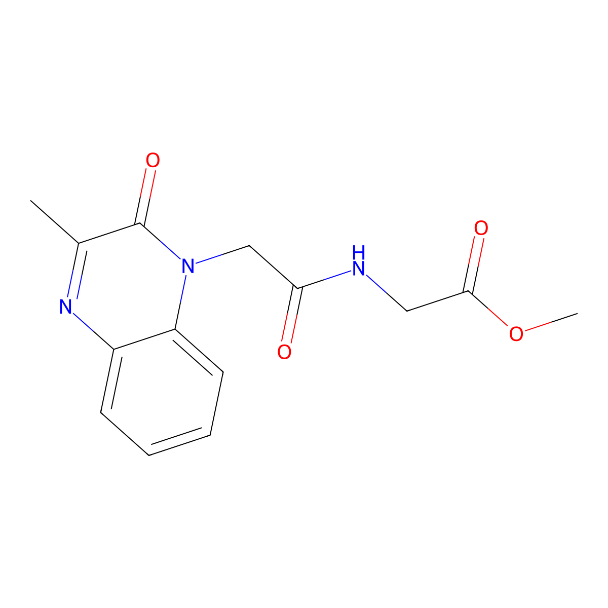 methyl N-[(3-methyl-2-oxoquinoxalin-1(2H)-yl)acetyl]glycinate molecular structure, CAS 676140-21-9