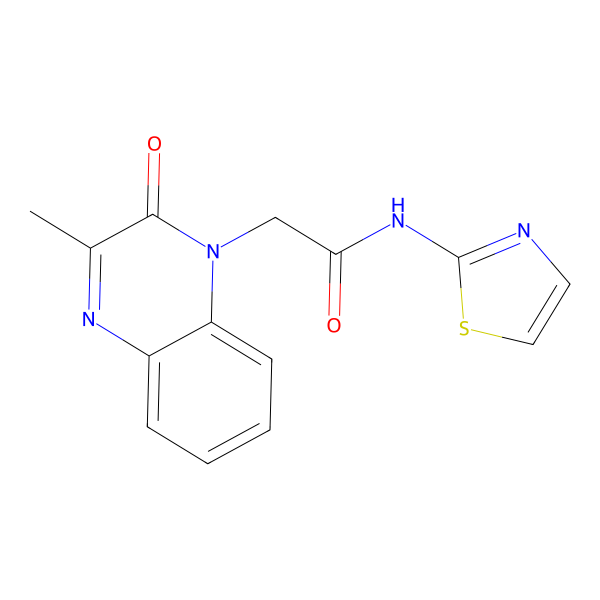 2-(3-methyl-2-oxoquinoxalin-1(2H)-yl)-N-(thiazol-2-yl)acetamide molecular structure, CAS 676140-33-3