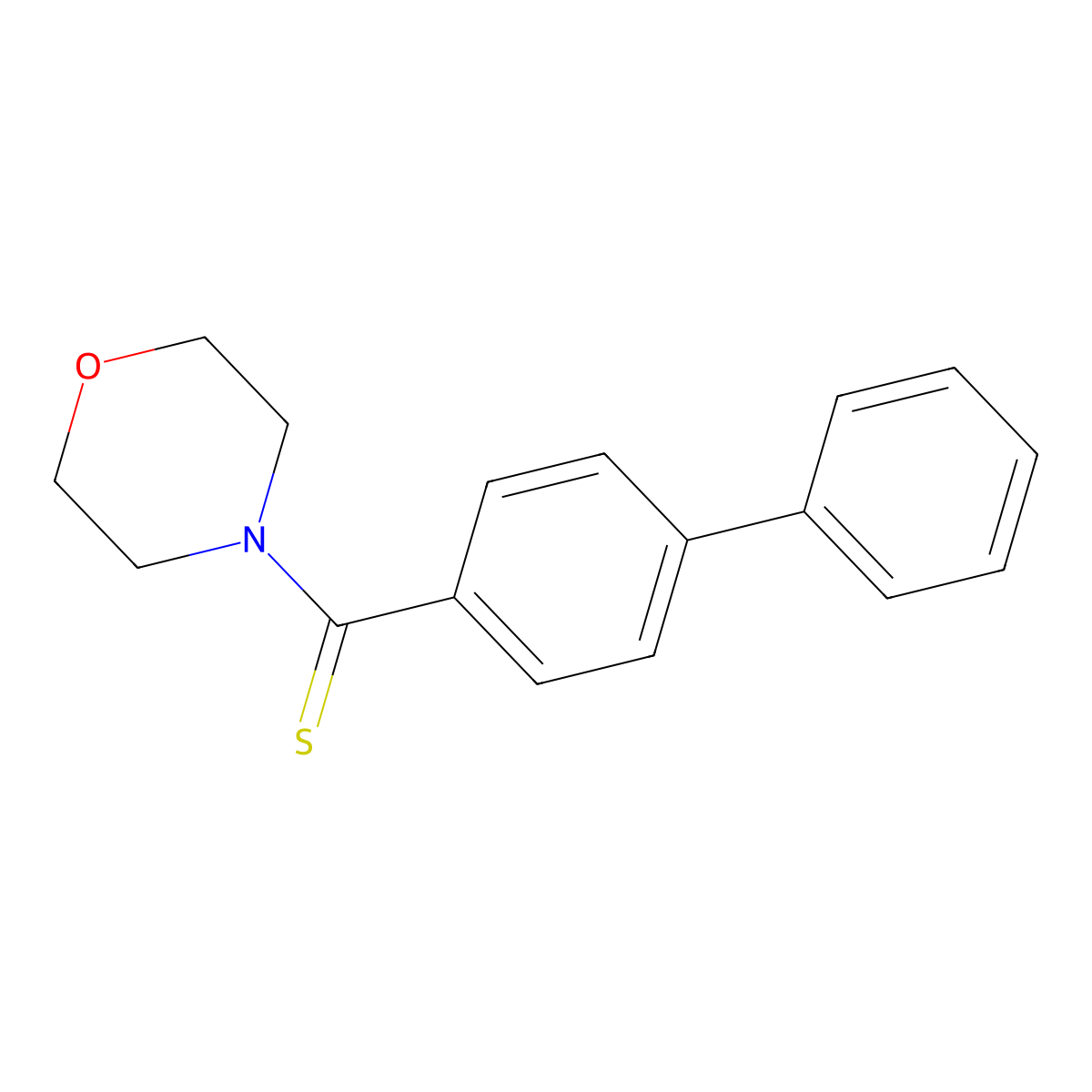Biphenyl-4-yl(morpholin-4-yl)methanethione molecular structure, CAS 676146-66-0