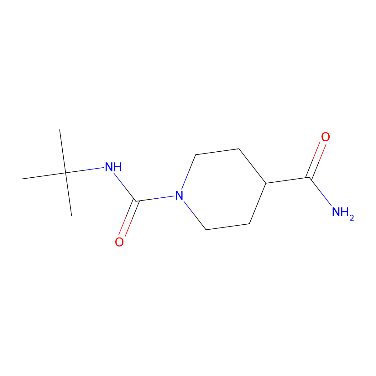 N1-Tert-butylpiperidine-1,4-dicarboxamide molecular structure, CAS 676146-84-2
