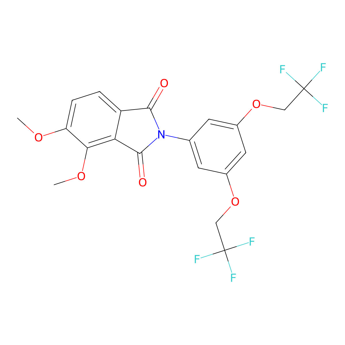 2-[3,5-Bis(2,2,2-trifluoroethoxy)phenyl]-4,5-dimethoxyisoindole-1,3-dione molecular structure, CAS 676147-19-6